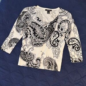 WHBM Monochrome Paisley Cardigan